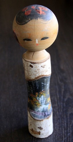 Kokeshi,Holzpuppe,Handmade,alt