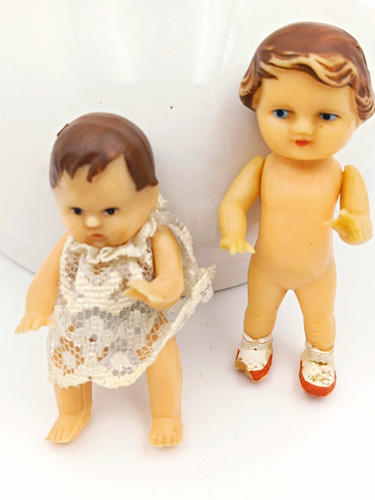 Alte gummipuppen 8 cm - &,